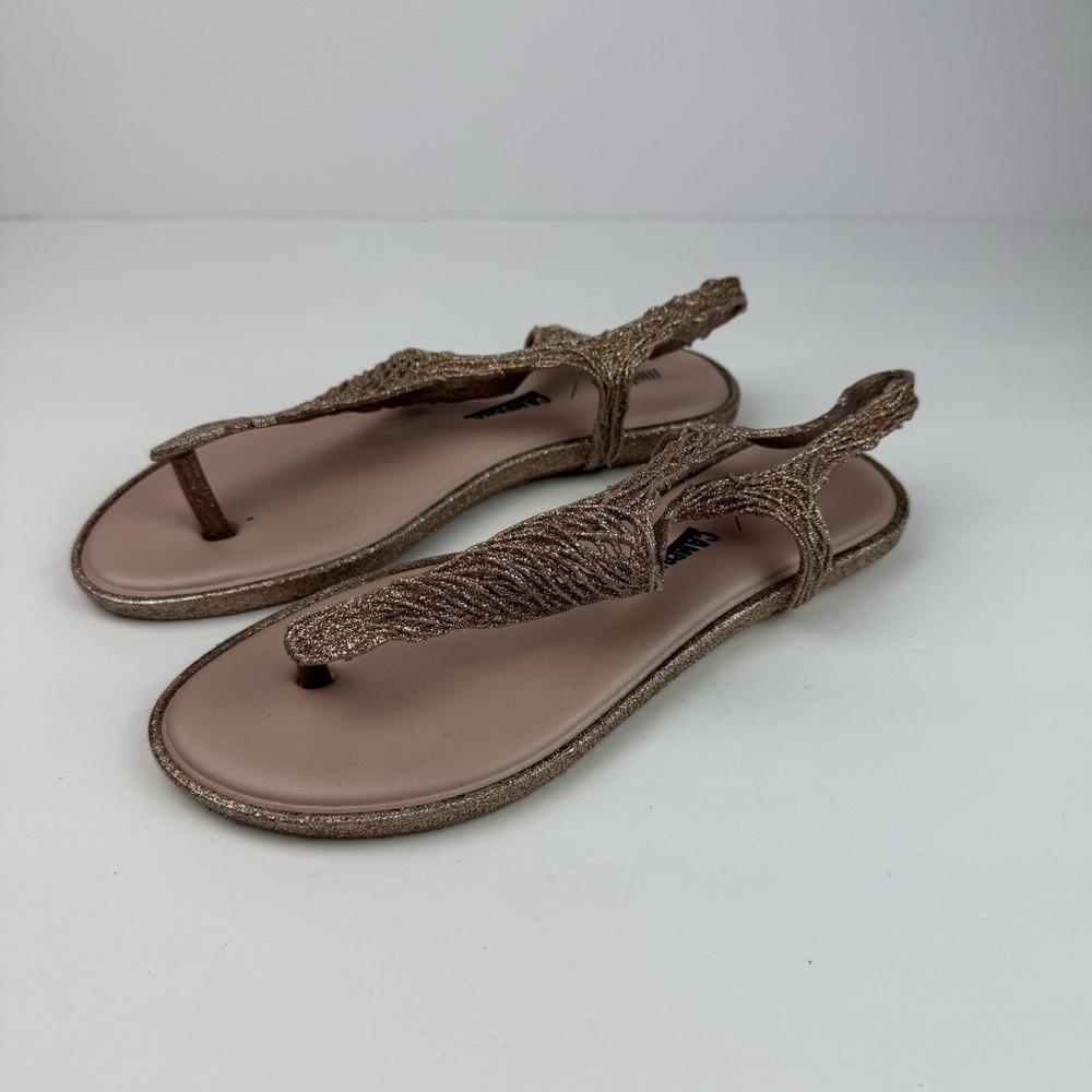 Melissa Campana Girls Size 4 Flow Sandal in rose glitter